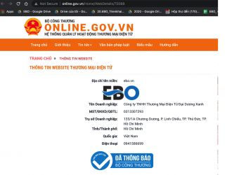 Có phải chỉ website app thương mại điện tử mới thông báo với Bộ công Thương